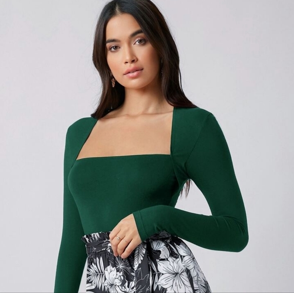 NWOT | Shein Privé Square Neck Top | US M - Picture 1 of 4
